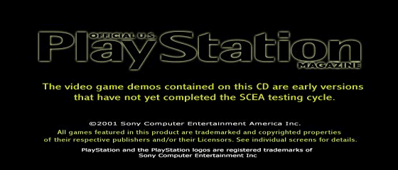 Official U.S. PlayStation Magazine Demo Disc 42 Title Screen